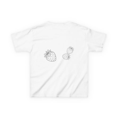 Color Your Own Summer T Shirt, Kids DIY Coloring Shirt, Strawberry Doodle Art Tee