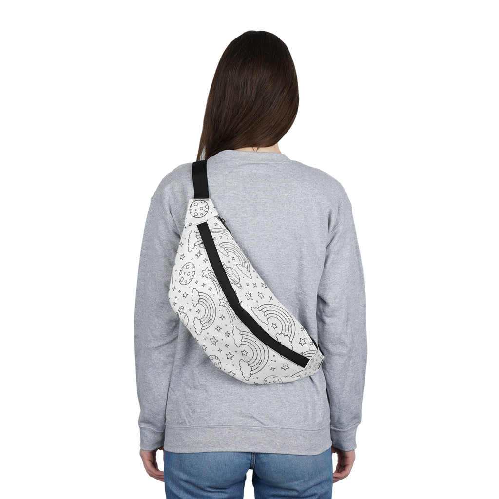 Color-Your-Own Space Rainbow Hip Bag