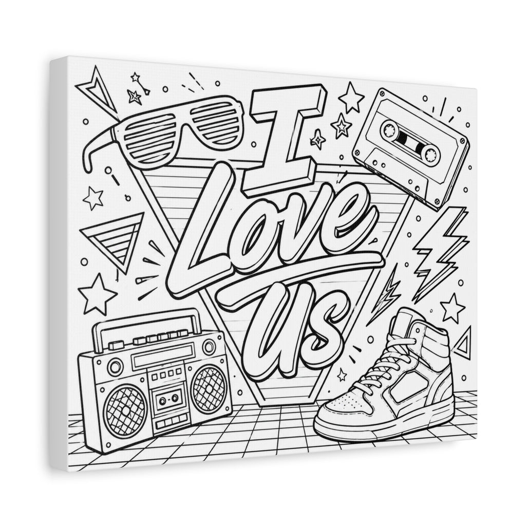 I Love Us Coloring Canvas