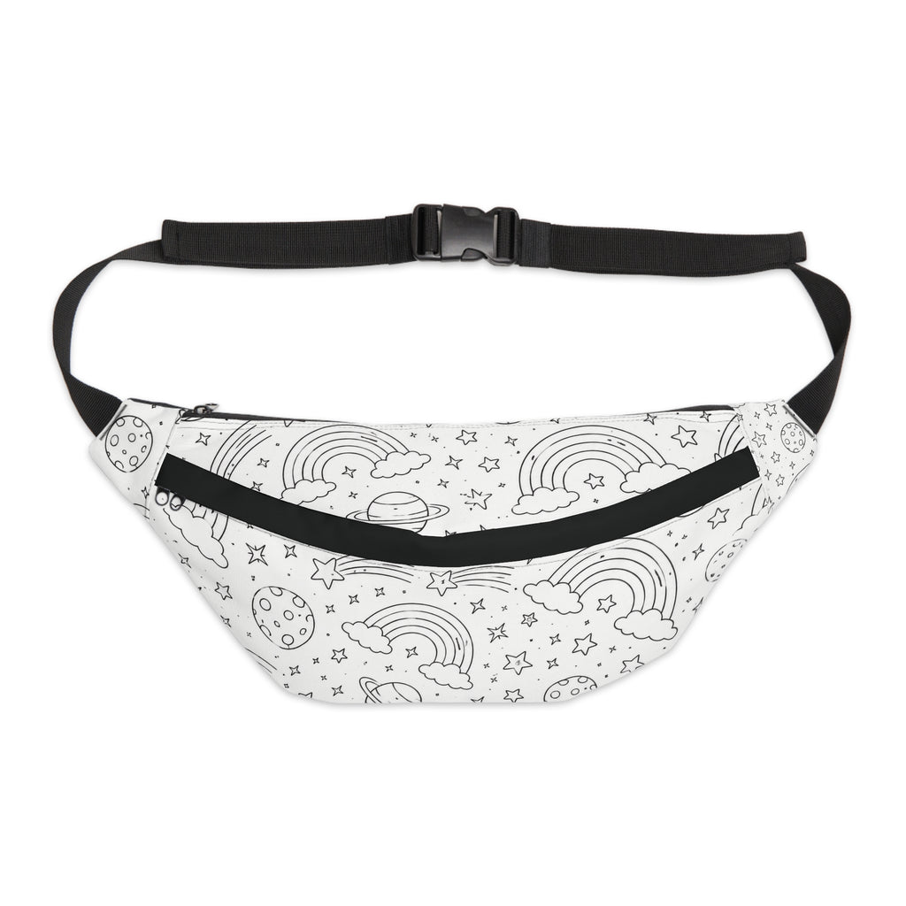 Color-Your-Own Space Rainbow Hip Bag