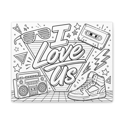I Love Us Coloring Canvas