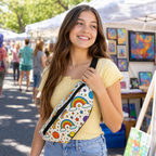 Color-Your-Own Space Rainbow Hip Bag